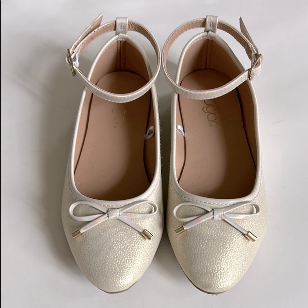 Girls Ballet Flats with Ankle Strap & Buckle